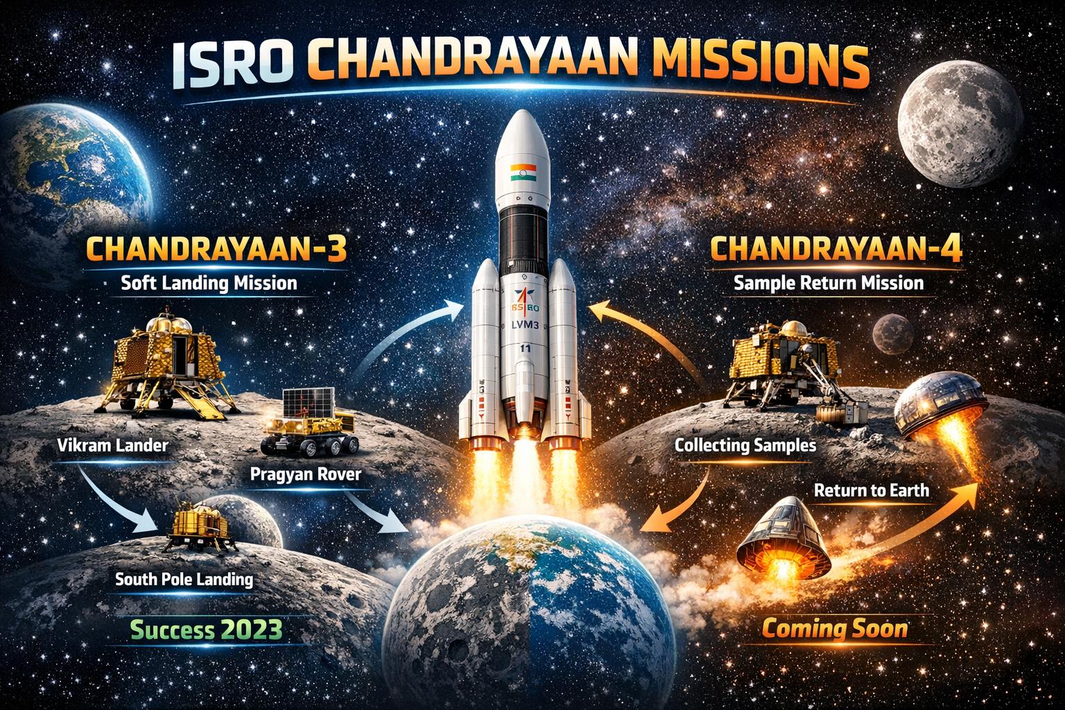 ISRO Chandrayaan 3 vs 4 Mission